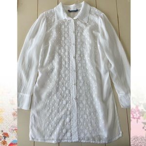 Johnny Was Embroidered Button Down Shirt